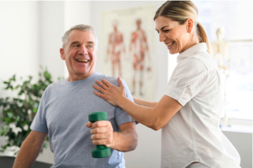 Smiling mature man at Deerfield Beach physiotherapy